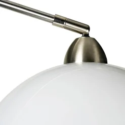 POCOline Stehlampe Arco weiß nickel Metall Kunststoff H: ca. 208 cm E27 1 Brennstellen