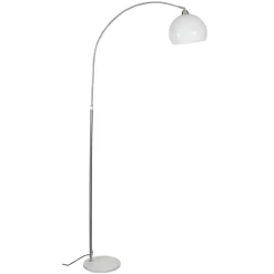 POCOline Stehlampe Arco weiß nickel Metall Kunststoff H: ca. 208 cm E27 1 Brennstellen