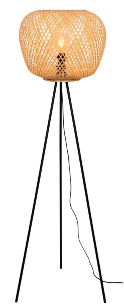 POCOline Stehlampe Bella schwarz Metall H/D: ca. 160x35 cm E27 1 Brennstellen