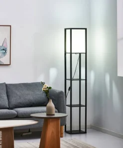 POCOline Stehlampe Estante schwarz Textil B/H/L: ca. 26x458x26 cm E27 1 Brennstellen