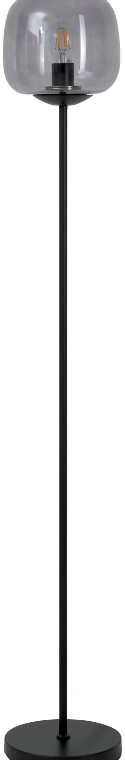 POCOline Stehlampe Ivern schwarz Metall Glas H/D: ca. 140x22 cm E27 1 Brennstellen