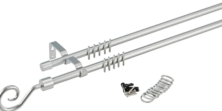 POCOline Stilgarnituren Kringel silber Metall D: ca. 1,6 cm ausziehbar von ca. 130 bis 240 cm 2.0 Läufe