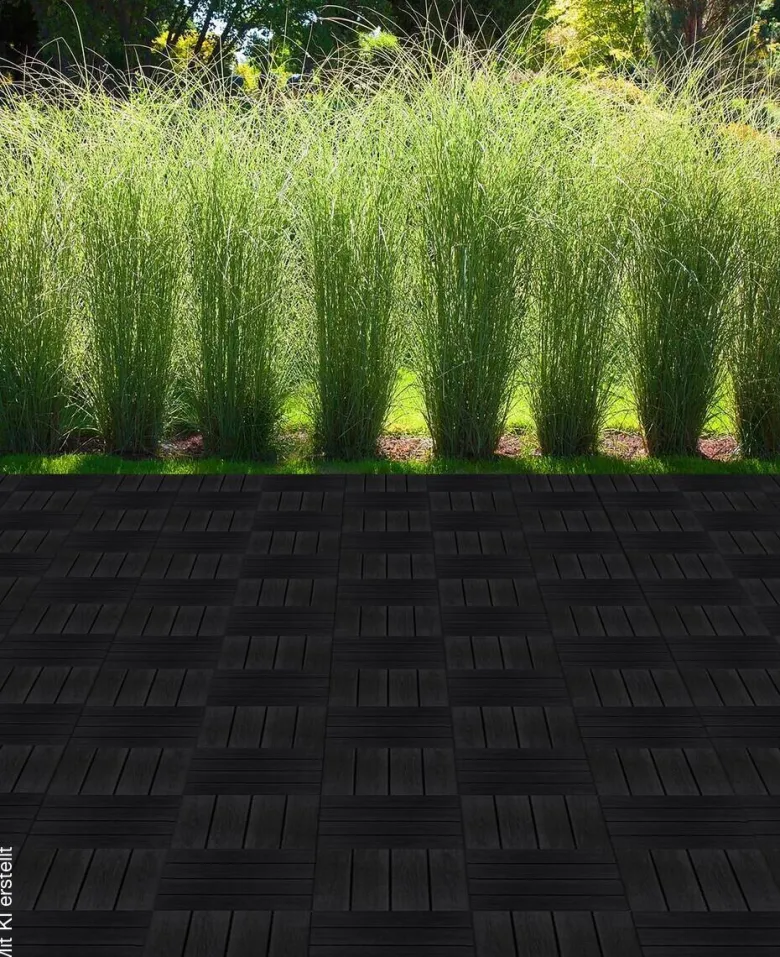 POCOline Terrassenfliese WPC, 6 Stück im Paket anthrazit B/L: ca. 30x30 cm