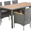 POCOline Tischgruppe Korfu grau Polyrattan