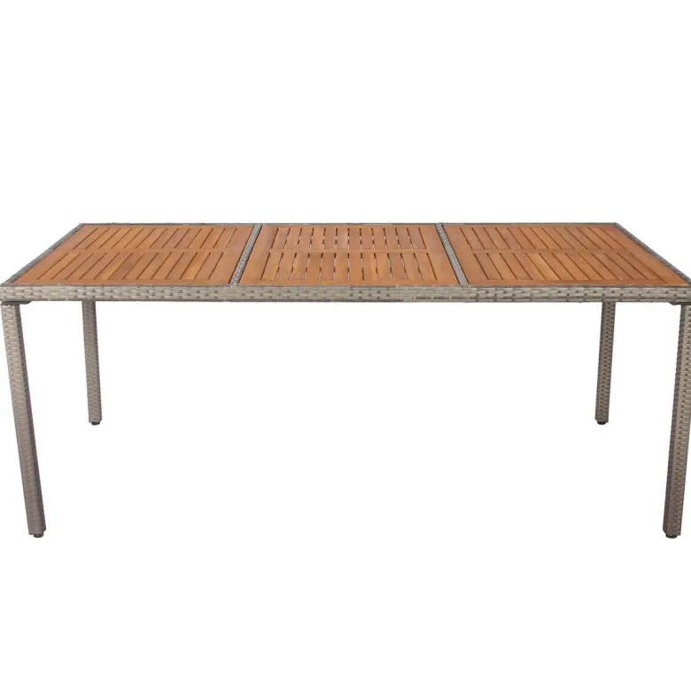 POCOline Tischgruppe Korfu grau Polyrattan