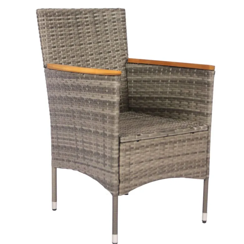 POCOline Tischgruppe Korfu grau Polyrattan