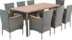 POCOline Tischgruppe Korfu grau Polyrattan