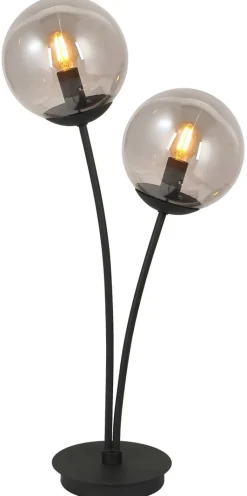 POCOline Tischleuchte Space schwarz Glas B/H/T: ca. 15x60x32 cm E14 2 Brennstellen