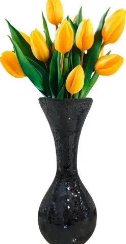 POCOline Vase schwarz Glas B/H/L: ca. 20x44x20 cm