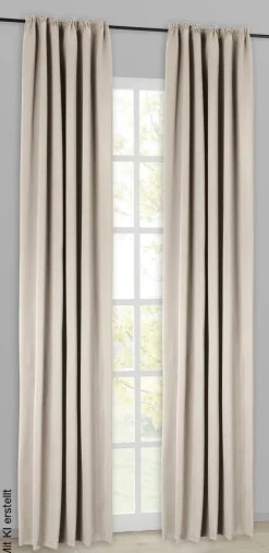 POCOline Verdunklungsvorhang Luna beige B/L: ca. 140x245 cm