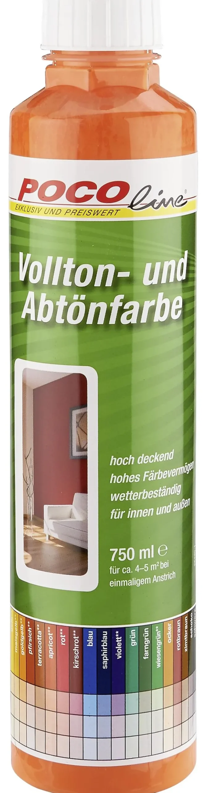 POCOline Vollton- und Abtönfarbe apricot ca. 0,75 l