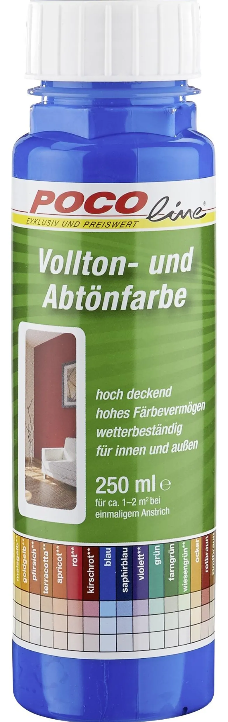 POCOline Vollton- und Abtönfarbe blau ca. 0,25 l