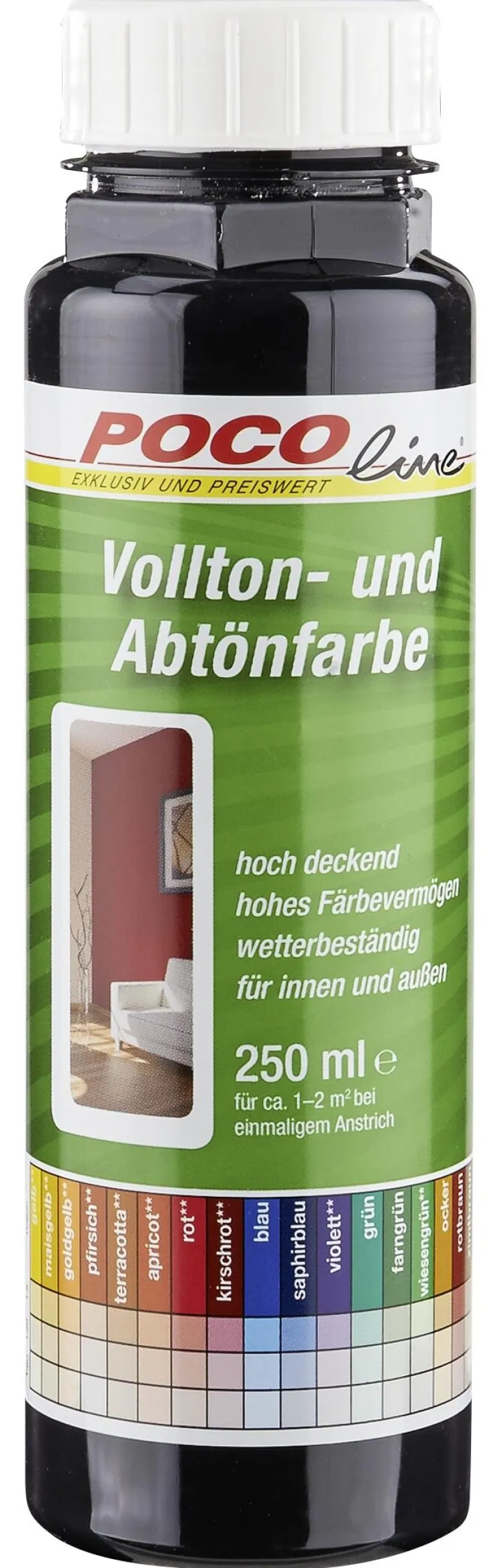 POCOline Vollton- und Abtönfarbe schwarz ca. 0,25 l
