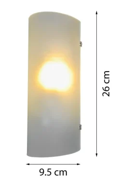 POCOline Wandleuchte Wall Satiniert weiß Glas B/H/L: ca. 12x24x10 cm E27 1 Brennstellen