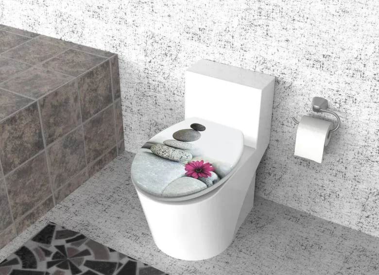 POCOline WC-Sitz graue Steine Duroplast