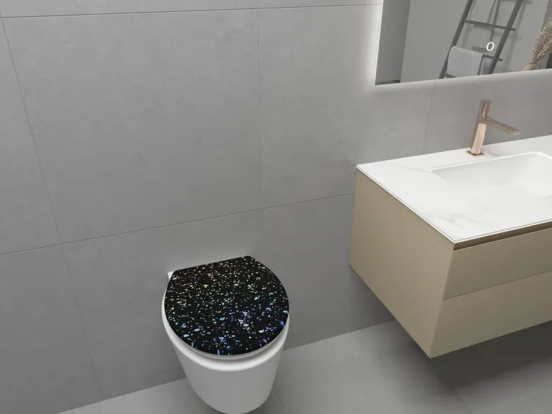 POCOline WC-Sitz Shiny schwarz schwarz MDF