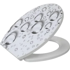 POCOline WC-Sitz Wassertropfen hellgrau Duroplast