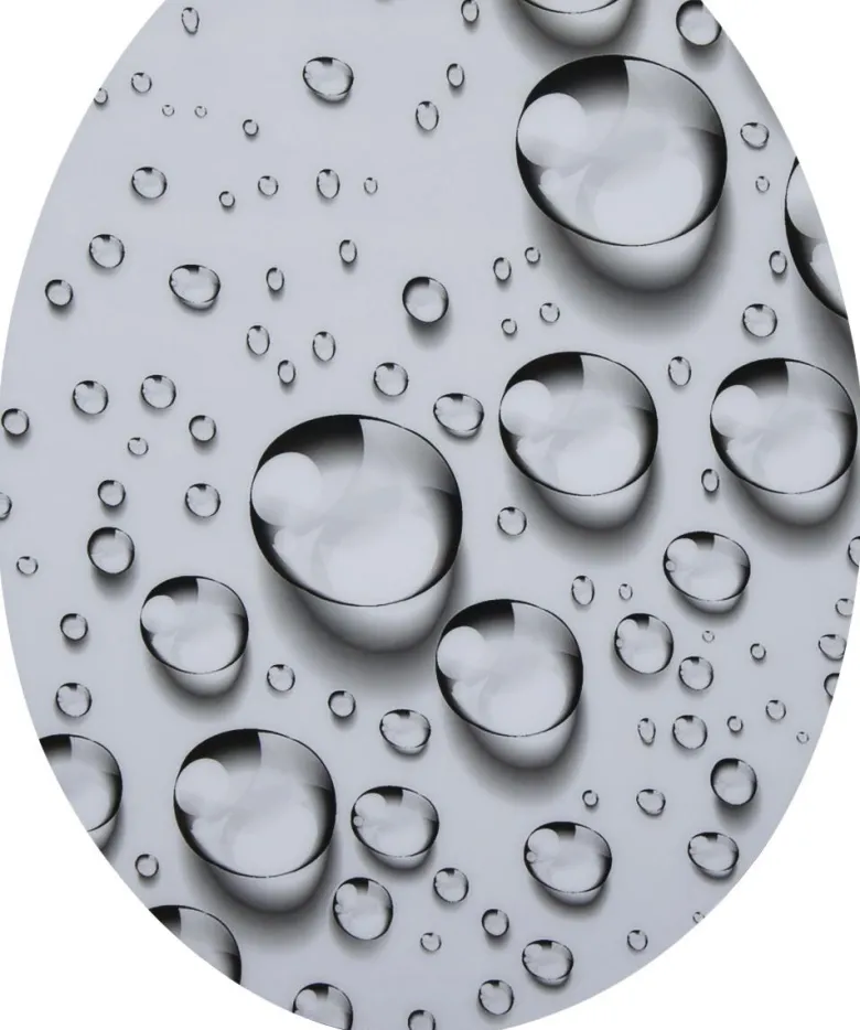 POCOline WC-Sitz Wassertropfen hellgrau Duroplast