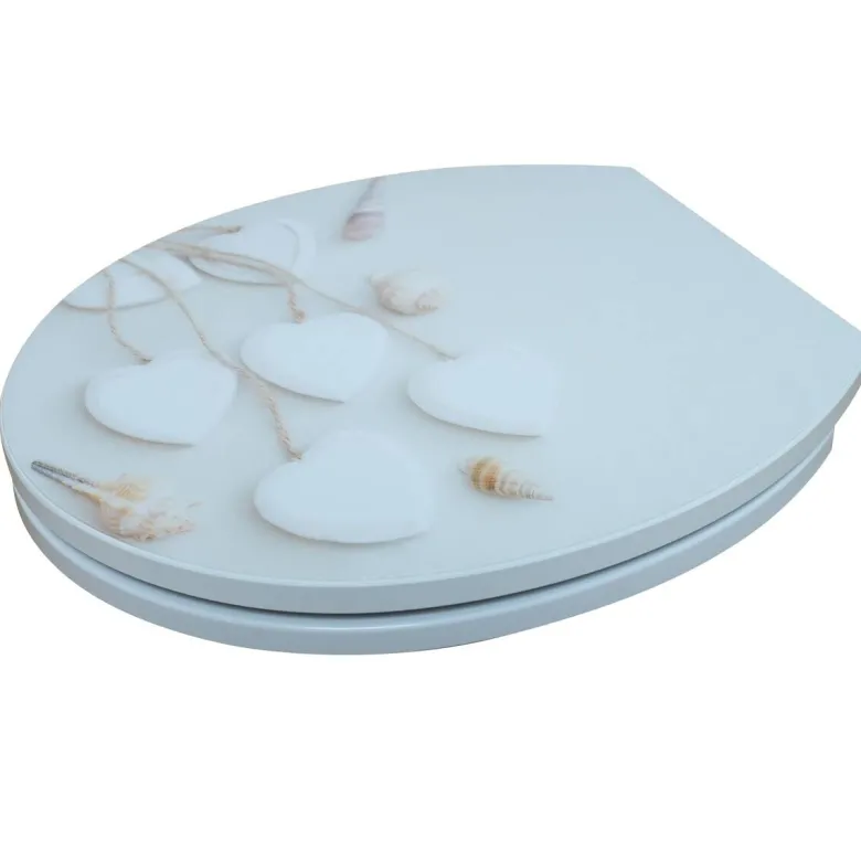 POCOline WC-Sitz weiße Herzen cremeweiß Duroplast