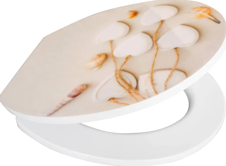 POCOline WC-Sitz weiße Herzen cremeweiß Duroplast
