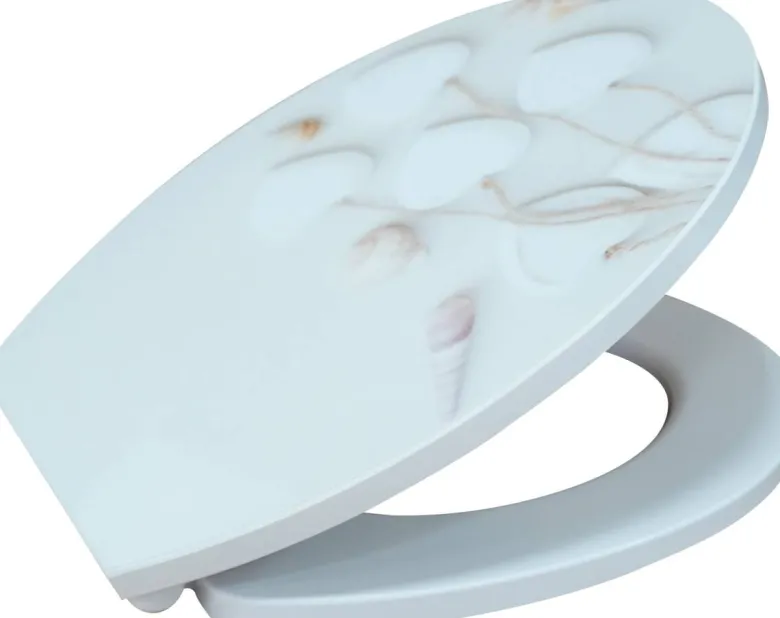 POCOline WC-Sitz weiße Herzen cremeweiß Duroplast