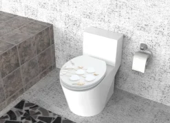 POCOline WC-Sitz weiße Herzen cremeweiß Duroplast