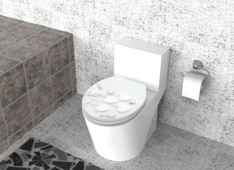 POCOline WC-Sitz weiße Herzen cremeweiß Duroplast