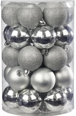POCOline Weihnachtskugelset silber D: ca. 6 cm