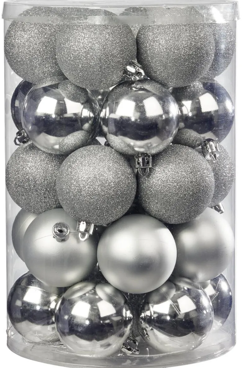 POCOline Weihnachtskugelset silber D: ca. 6 cm