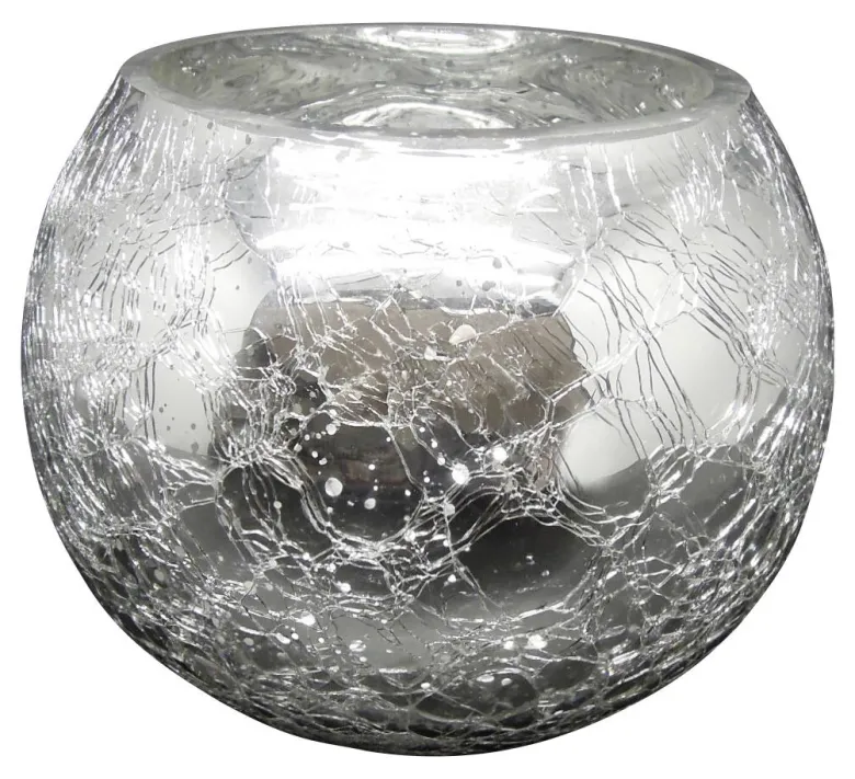 POCOline Windlicht silber Glas H/D: ca. 13x15 cm