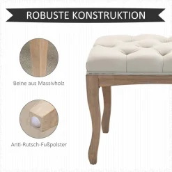 Polsterbank 837-178BG beige B/H/T: ca. 110x48x40 cm