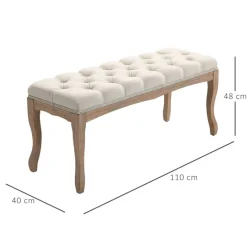 Polsterbank 837-178BG beige B/H/T: ca. 110x48x40 cm
