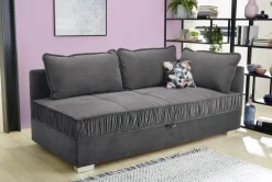 Polsterliege grau Microfaser B/H/T: ca. 207x87x98 cm