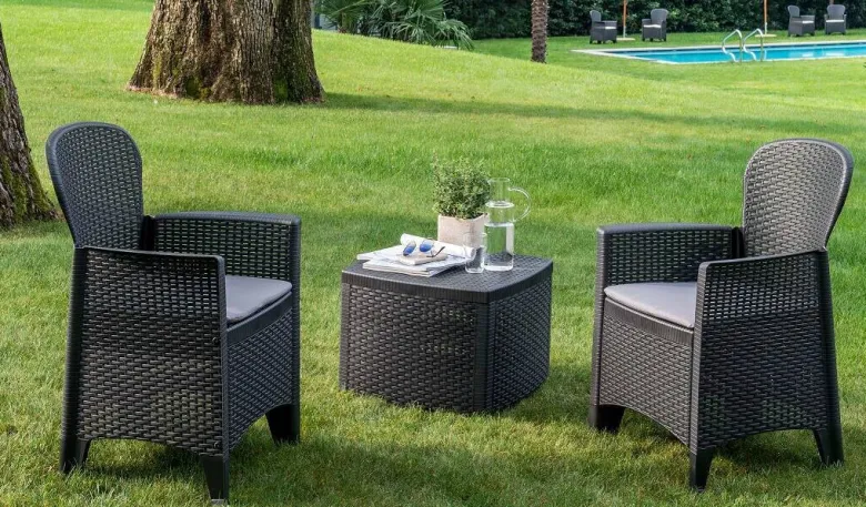 ProGarden Balkonset Three anthrazit Kunststoff