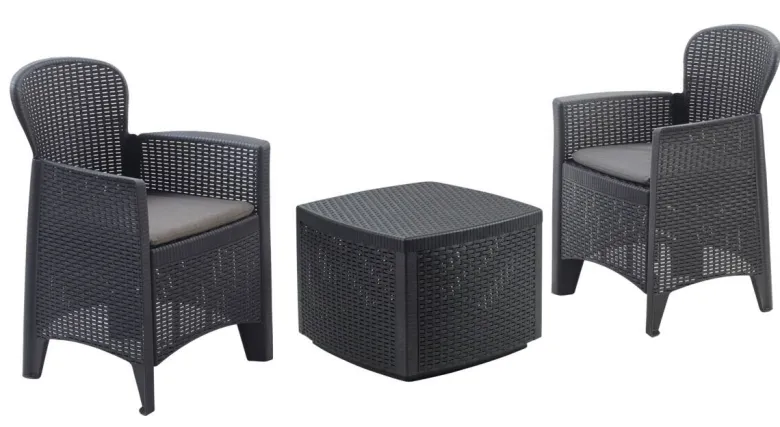ProGarden Balkonset Three anthrazit Kunststoff