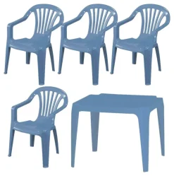 ProGarden Kindermöbel-Set hellblau Kunststoff B/H/L: ca. 38x53x43 cm