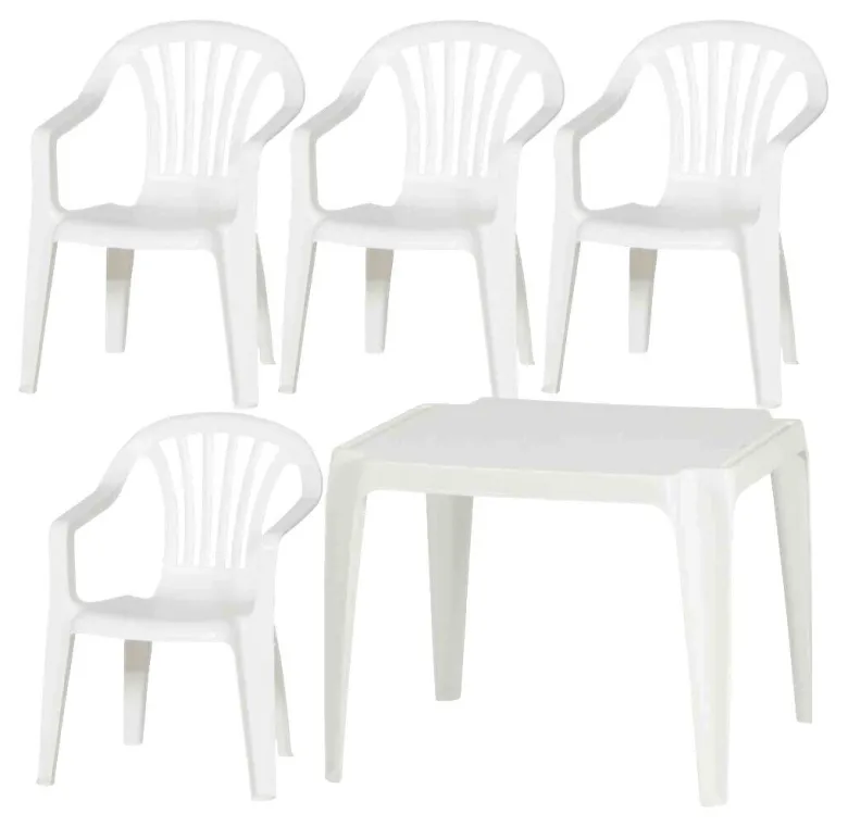 ProGarden Kindermöbel-Set weiß Kunststoff B/H/L: ca. 38x53x43 cm