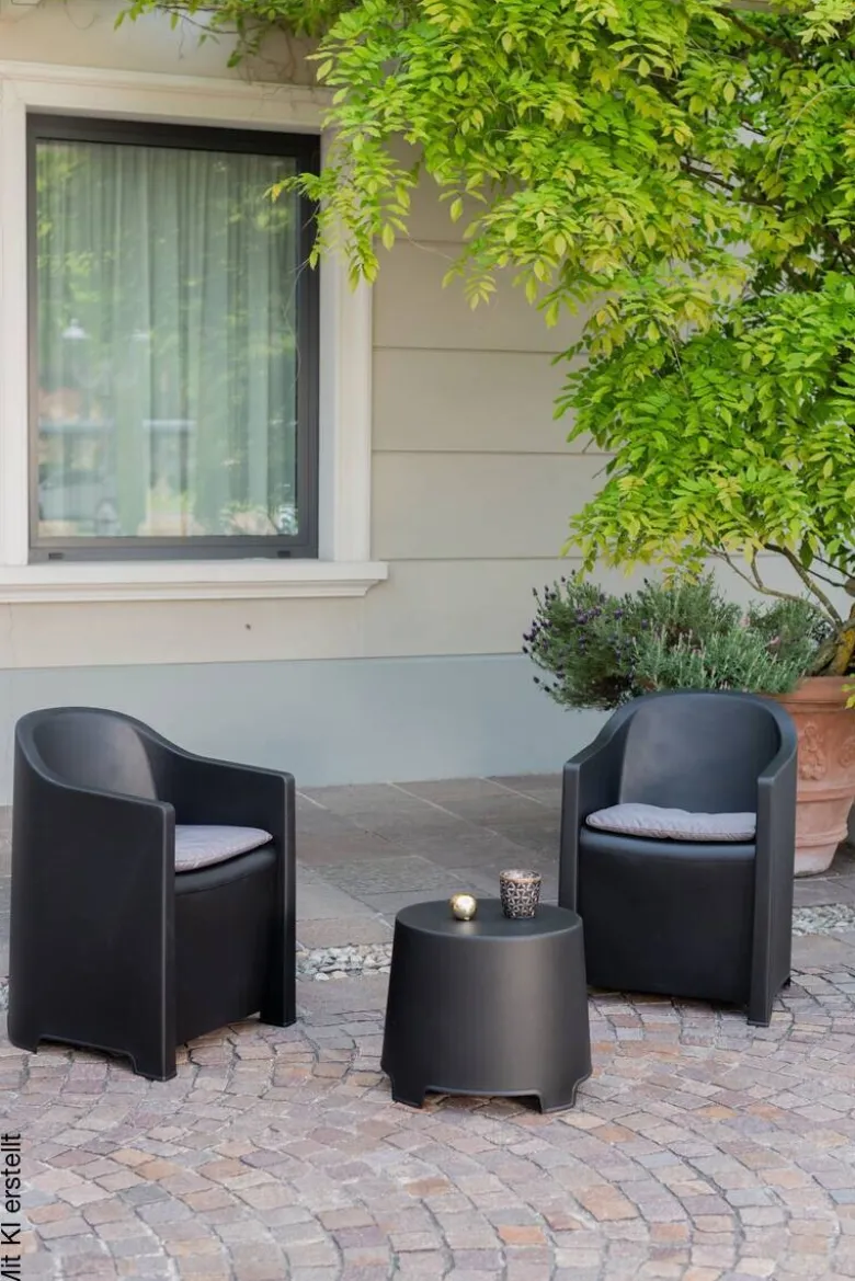 ProGarden Loungeset Luna anthrazit Kunststoff