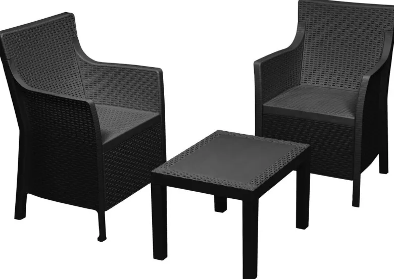 ProGarden Loungeset Magnolia anthrazit Kunststoff