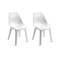 ProGarden Sessel EOLO 2er-Set weiß Polypropylen B/H: ca. 45x81 cm