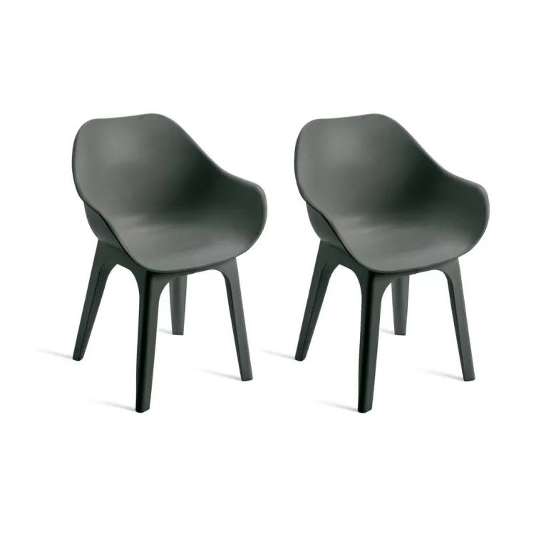 ProGarden Sessel GHIBLI 2er-Set anthrazit Polypropylen B/H: ca. 55x81 cm