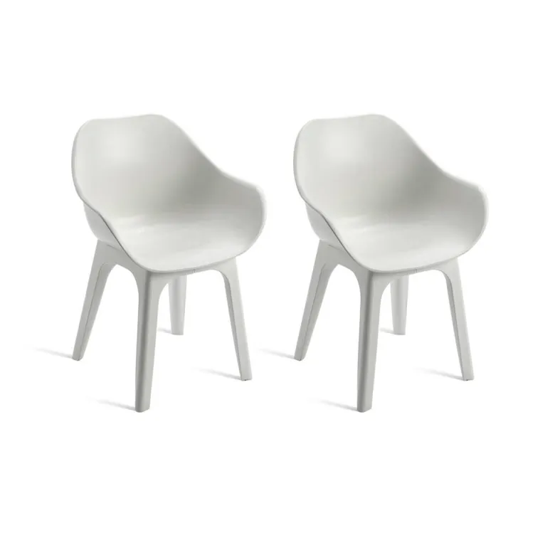 ProGarden Sessel GHIBLI 2er-Set weiß Polypropylen B/H: ca. 55x81 cm