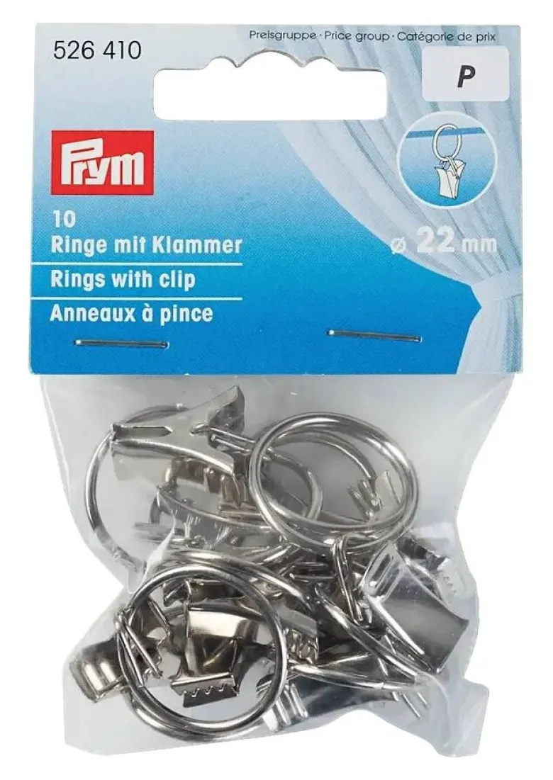 Prym Ringe mit Klammer silber 10 Packstücke