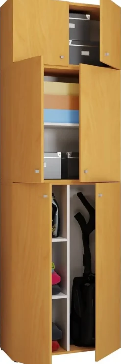 Putzschrank Lona buche Nachbildung weiß B/H/T: ca. 70x223x39 cm