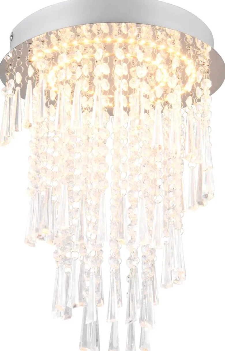 Reality LED-Deckenleuchte Pomp Chrom transparent Acryl H/D: ca. 40x30 cm