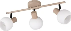 Reality Spot 3-flg. Boba beige Metall B/H/L: ca. 45x18,5x10 cm E14 3 Brennstellen