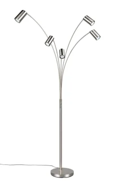 Reality Stehlampe nickel Metall GU10 5 Brennstellen