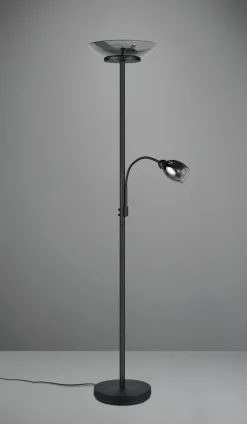 Reality Stehlampe schwarz Metall E27 2 Brennstellen