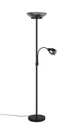 Reality Stehlampe schwarz Metall E27 2 Brennstellen