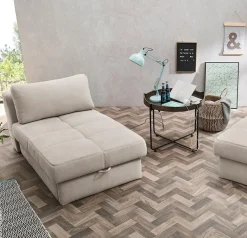 Recamiere beige Microfaser B/H/T: ca. 93x205x78 cm